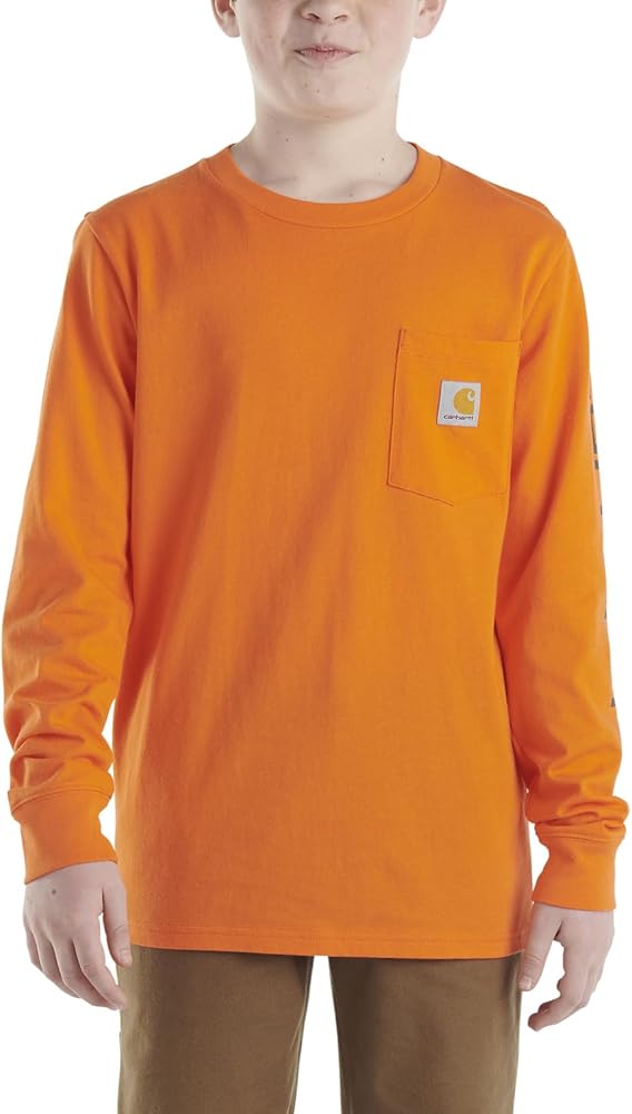 Carhartt Boys' Long Sleeve Crewneck T-Shirt with Pocket