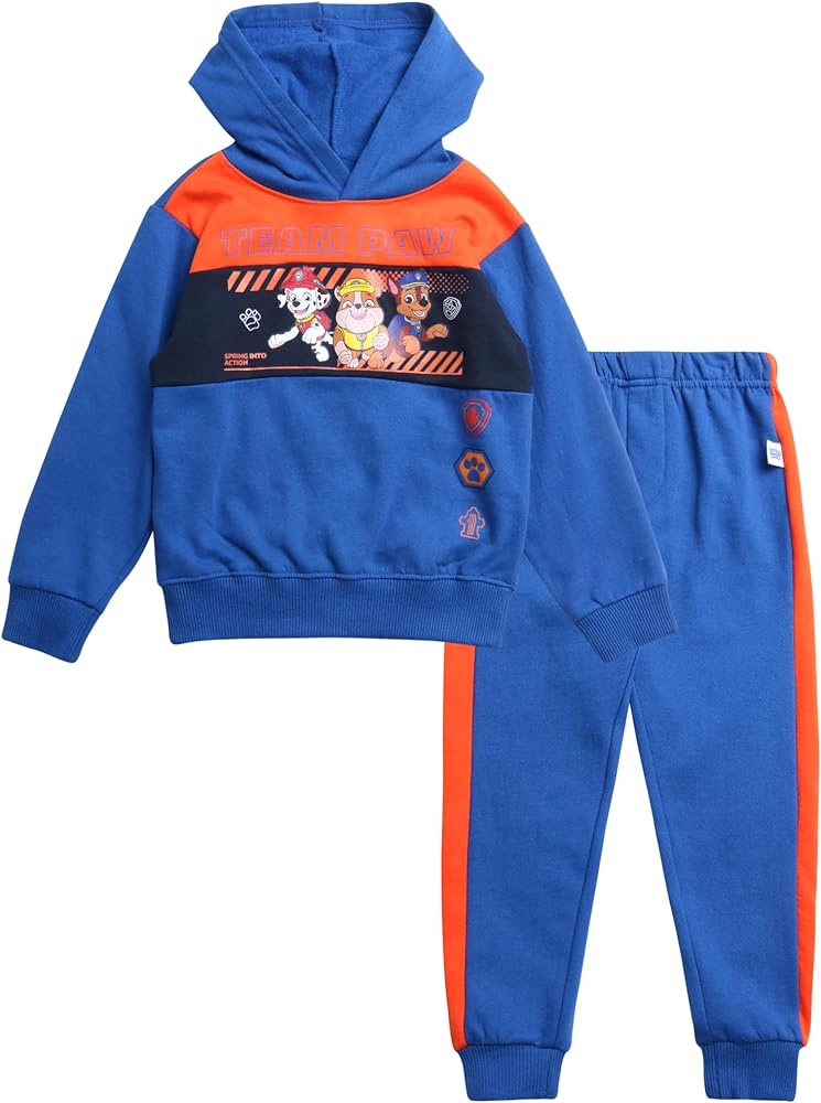 Nickelodeon Boys’ Paw Patrol Sweatsuit Set – 2 Piece Fleece Hoodie Sweatshirt, Joggers Sweatpants – Jogger Set for Boys, 2T-7