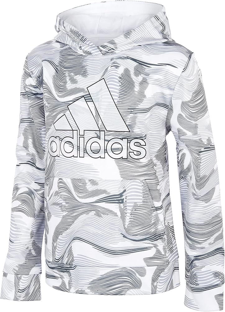 adidas Boy's Warp Camo Allover Print Pullover Hoodie