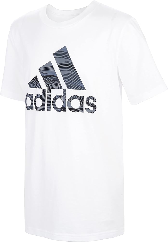 adidas Boys' Short Sleeve Camo Badge of Sport Tee