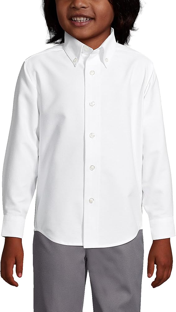 Lands' End School Uniform Boys Long Sleeve Oxford Dress Shirt