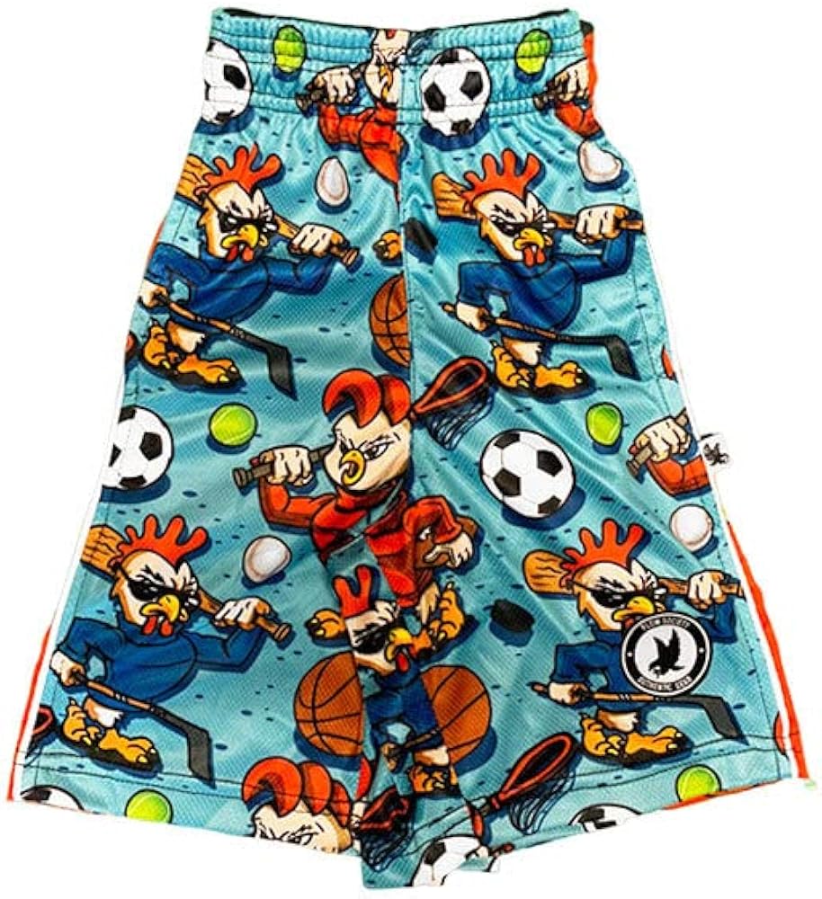 Flow Society Chicken Boys Lacrosse Shorts | Boys LAX Shorts | Lacrosse Shorts for Boys | Kids Athletic Shorts for Boys