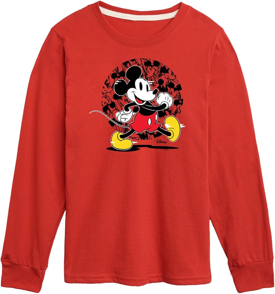 Disney Characters - Mickey & Friends - Happy Mickey - Toddler and Youth Long Sleeve Graphic T-Shirt