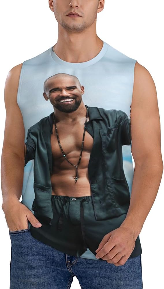 Shemar Moore Tank Top Boys Summer Casual Novelty Polyester Sleeveless Tee Shirts for Men