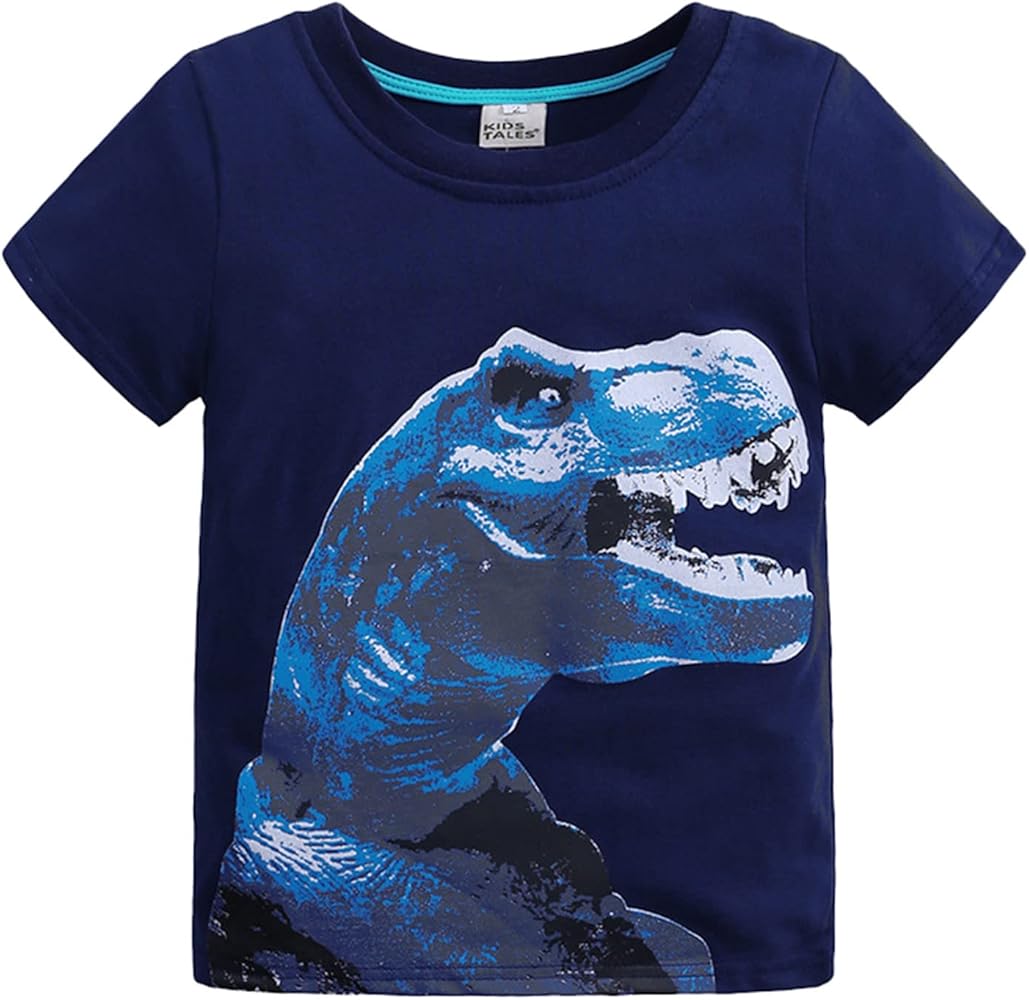 Summer Toddler Boys Girls Short Sleeve Cartoon Dinosaur Prints T Shirt Tops Boy Cargo