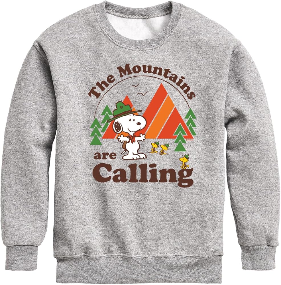 HYBRID APPAREL - Peanuts - Mountains Are Calling - Toddler & Youth Crewneck Fleece Sweatshirt