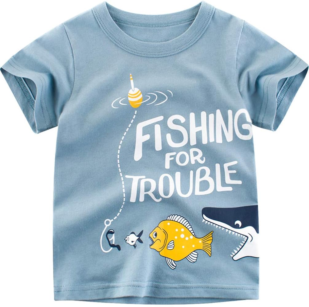 Sport Clothes for Children Kids Baby Girls Boys T-Shirt Cartoon Print Short Sleeve Crewneck Tee Tops Summer