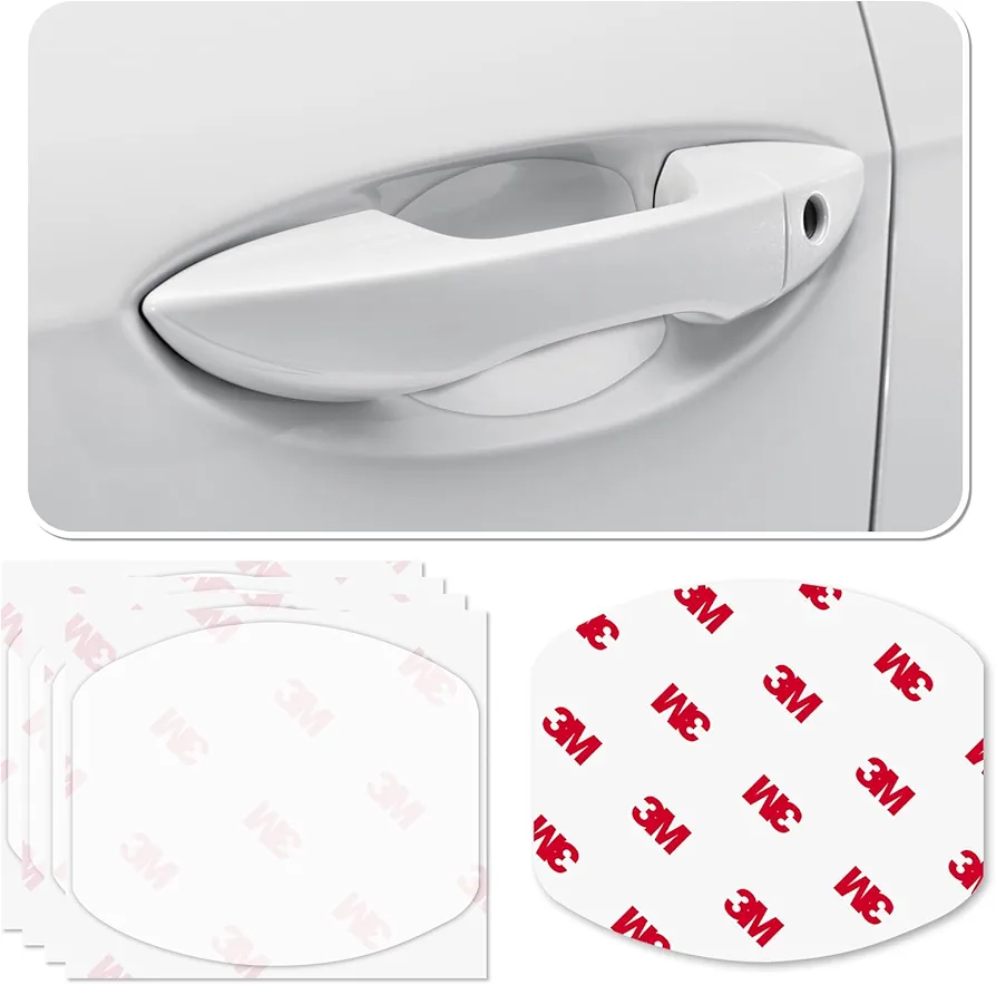 4Pcs Car Door Handle Protector,Waterproof Anti-Scratch Stickers Covers,Transparent Universal Car Door Handle Protector Accessories