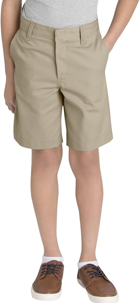 Dickies Big Boys' Flat Front School Uniform Short, Khaki, 12 Regular