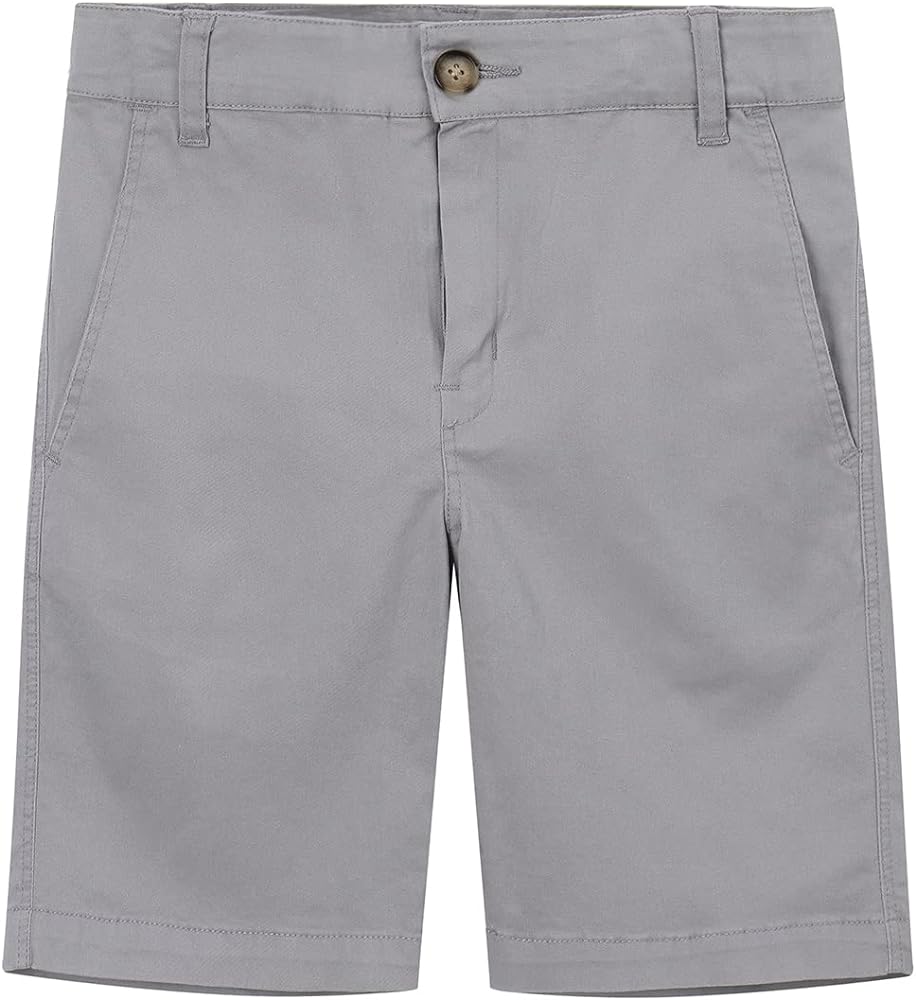 Spring&Gege Boys' Cotton Twill Flat Front Uniform Stretch Chino Shorts