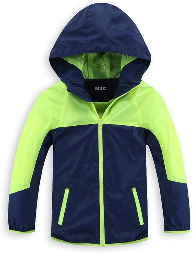 M2C Boys & Girls Hooded Light Weight Windbreaker Water Resistant Jacket