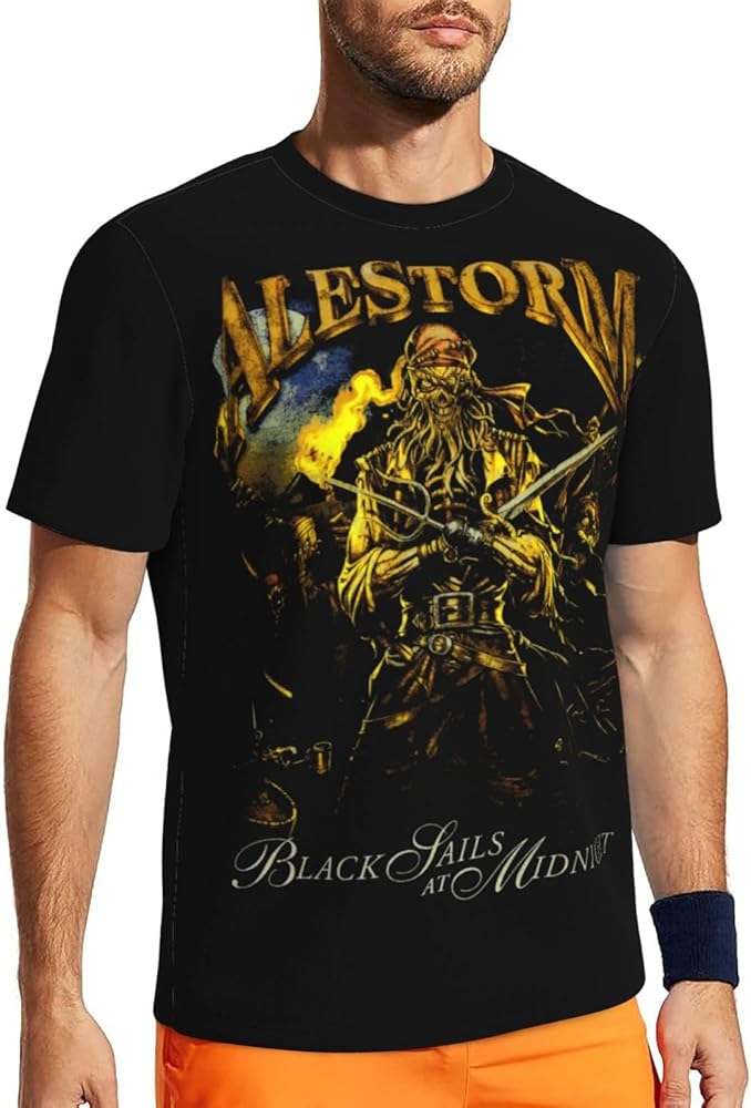 Band T Shirt Alestorm Black Sails at Midnight Mens Summer Round Neck T-Shirts Short Sleeve Tops