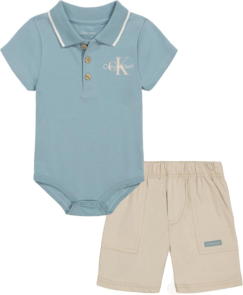 Calvin Klein Boys 2 Piece Polo Short Set