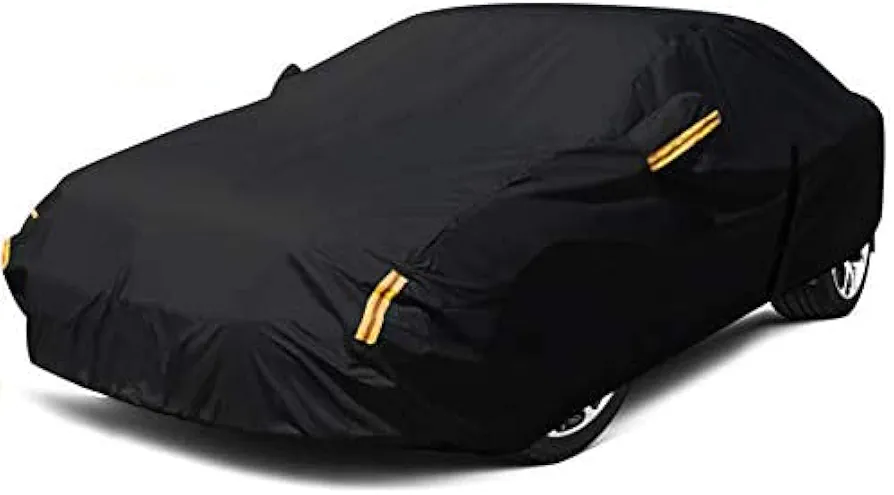 NEVERLAND Sedan Car Cover Waterproof Heavy Duty All Weather Protection Snow Anti-UV Windproof Outdoor Full Car Cover Fit for Automobiles BMW/Mercedes-Benz/Honda（for Car Size:183''L x 71''W x 59''H）