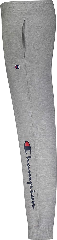 Champion Youth Boy's French Terry Jogger Lounge Sweatpants with Pockets Kids Clothes (Oxford Heather Script, Small)