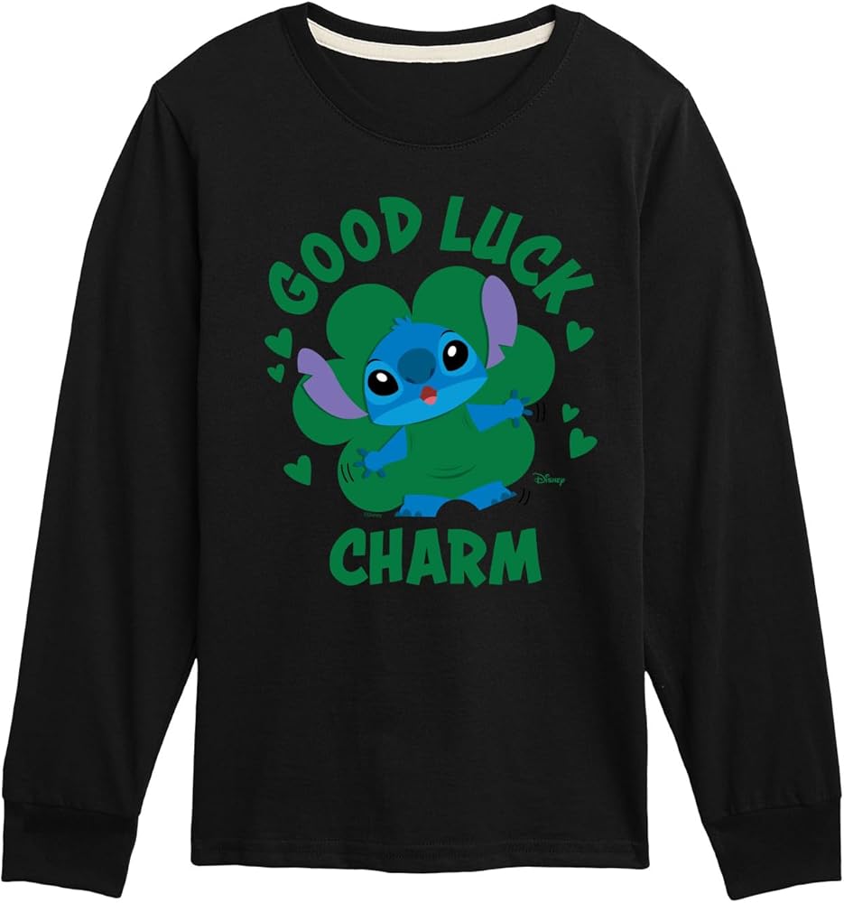 Disney Lilo & Stitch - St. Patrick's Day - Good Luck Charm - Toddler & Youth Long Sleeve T-Shirt