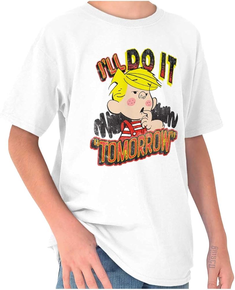 Dennis The Menace Will Do It Tomorrow Boys Kids T Shirt Tees Tops