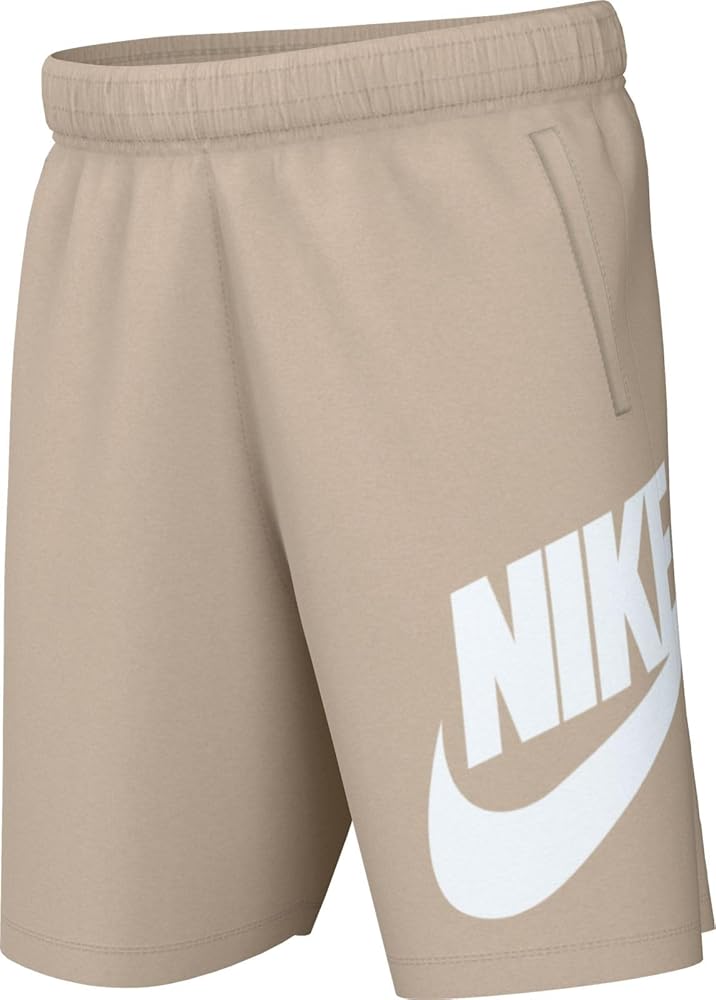 Nike Sportswear Club Fleece Big Kids' French Terry Shorts (Sanddrift/White, FD2997-126) Size Large