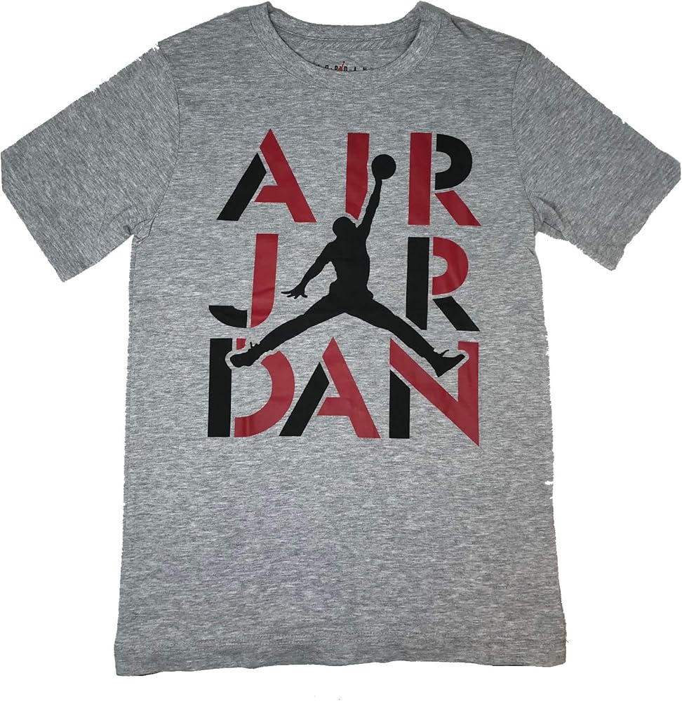 Nike Air Jordan Big Boys 8-20 Jumpman Shirts (X-Large, Grey Heather)