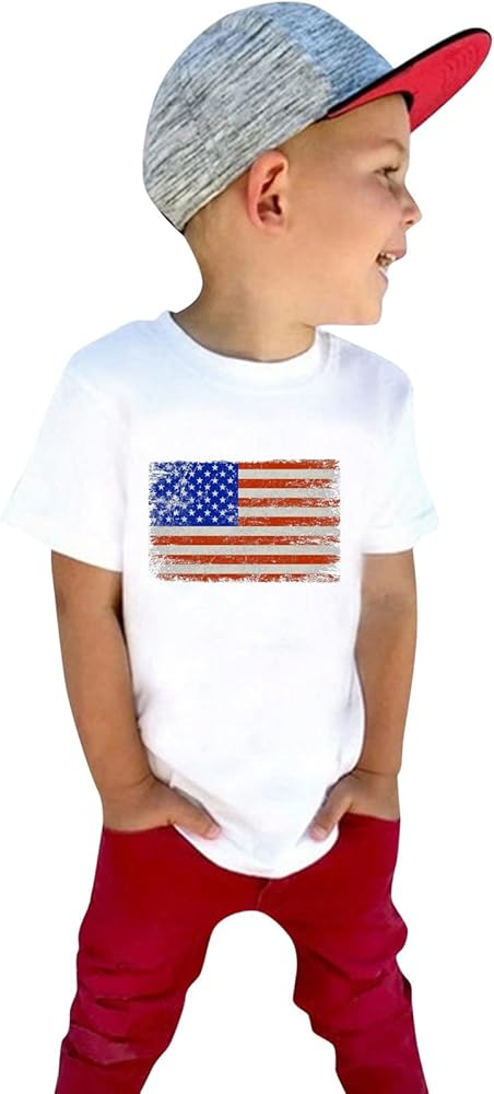 Toddler Kids 4th of July Shirts Baby Girls Boys Summer Short Sleeve T Shirt Independence Day Tee Tops