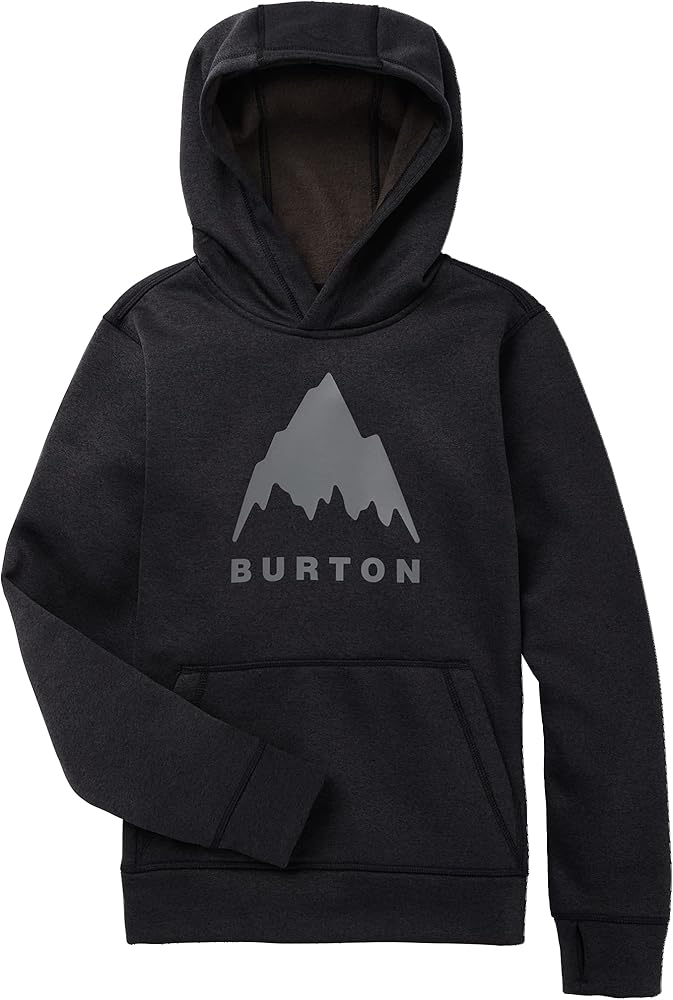 Burton Kids' Oak Pullover Hoodie, True Black Heather, L