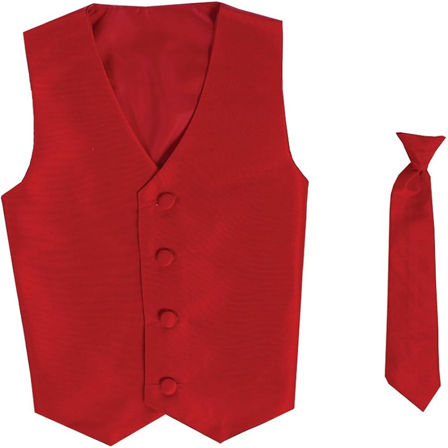 Vest and Clip On Necktie Set-Multiple Colors-Baby Infant Toddler Boys Sizes