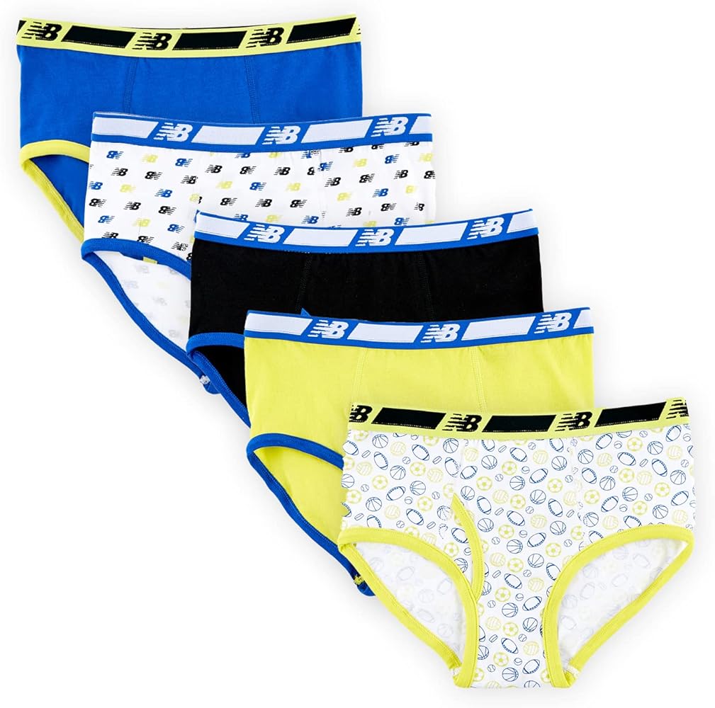 New Balance boys Soft Cotton Tag Free Brief Underwear (5-pack)