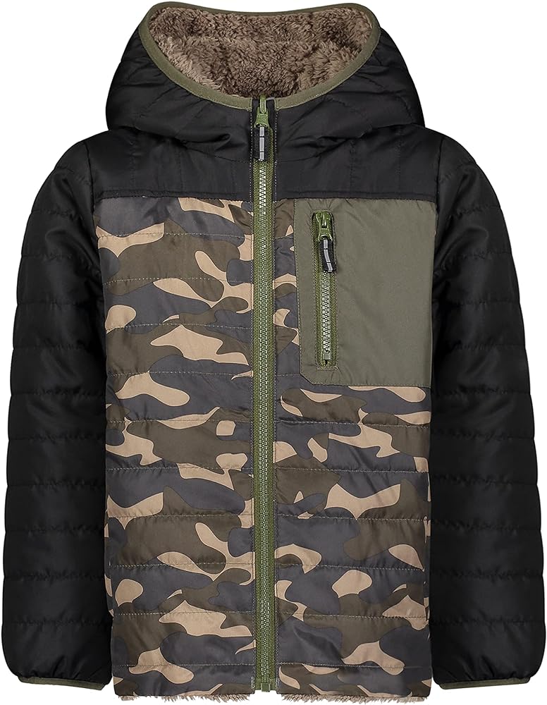 LONDON FOG Boys' Sherpa Reversible Winter Jacket