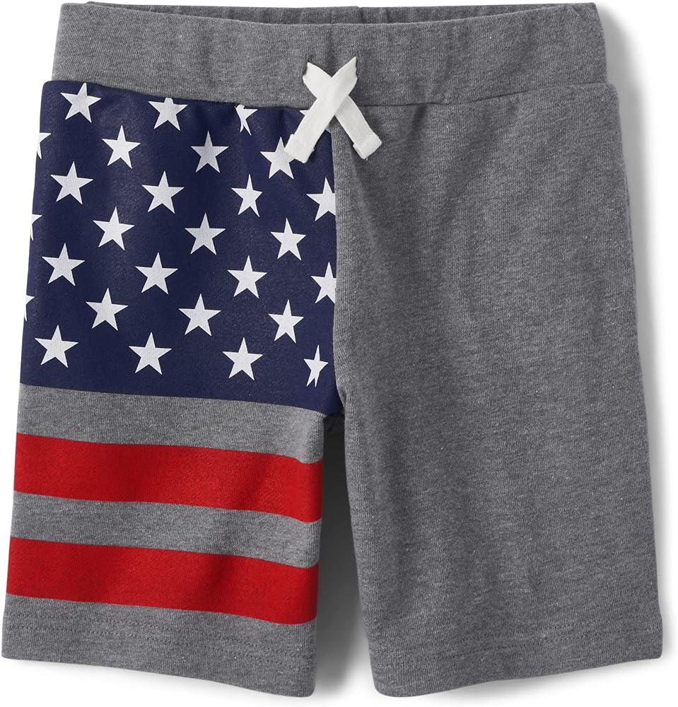 The Children's Place boys Americana Flag French Terry Shorts