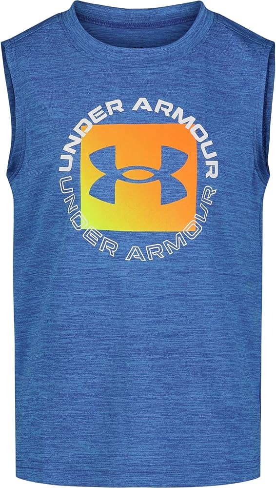 Under Armour Boys' Performance Muscle Tank, Logo Screen Print, Lightweight