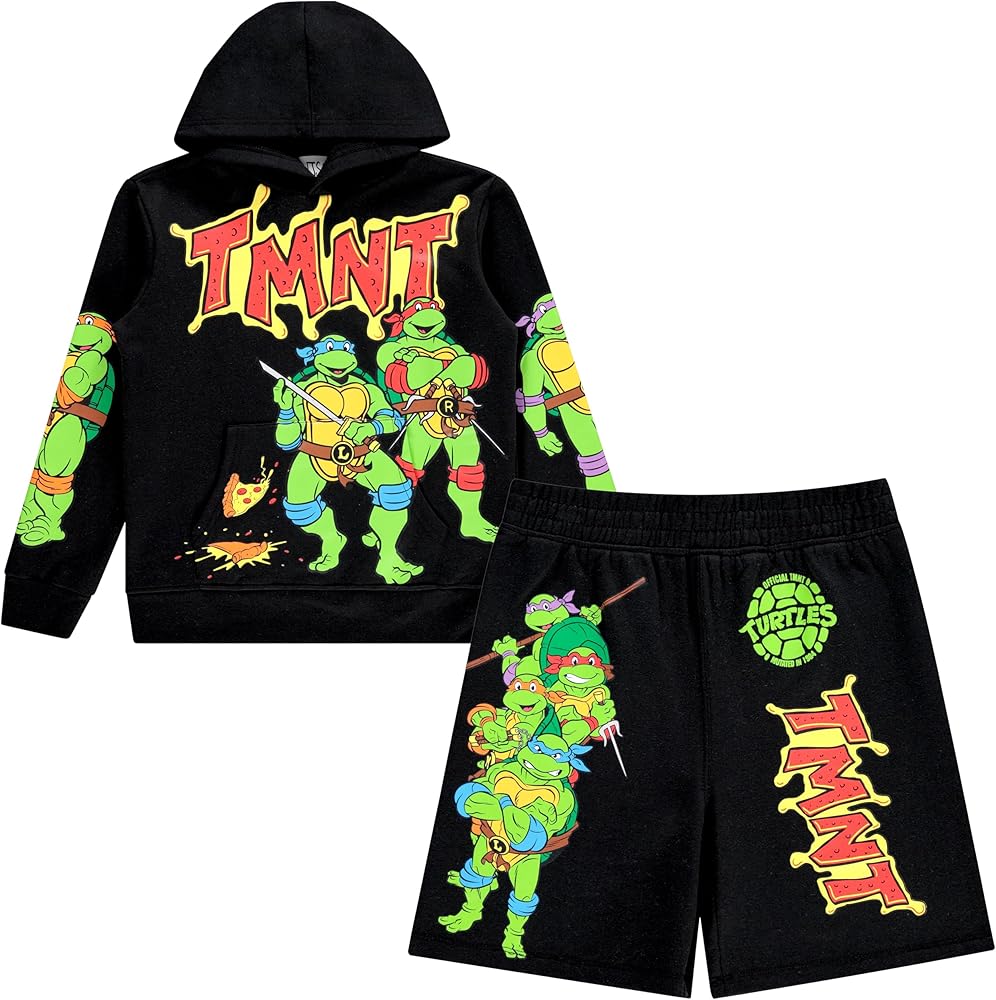 Teenage Mutant Ninja Turtles Boys Hoodie and Shorts Clothing Set- Little and Big Boys Sizes 4-20