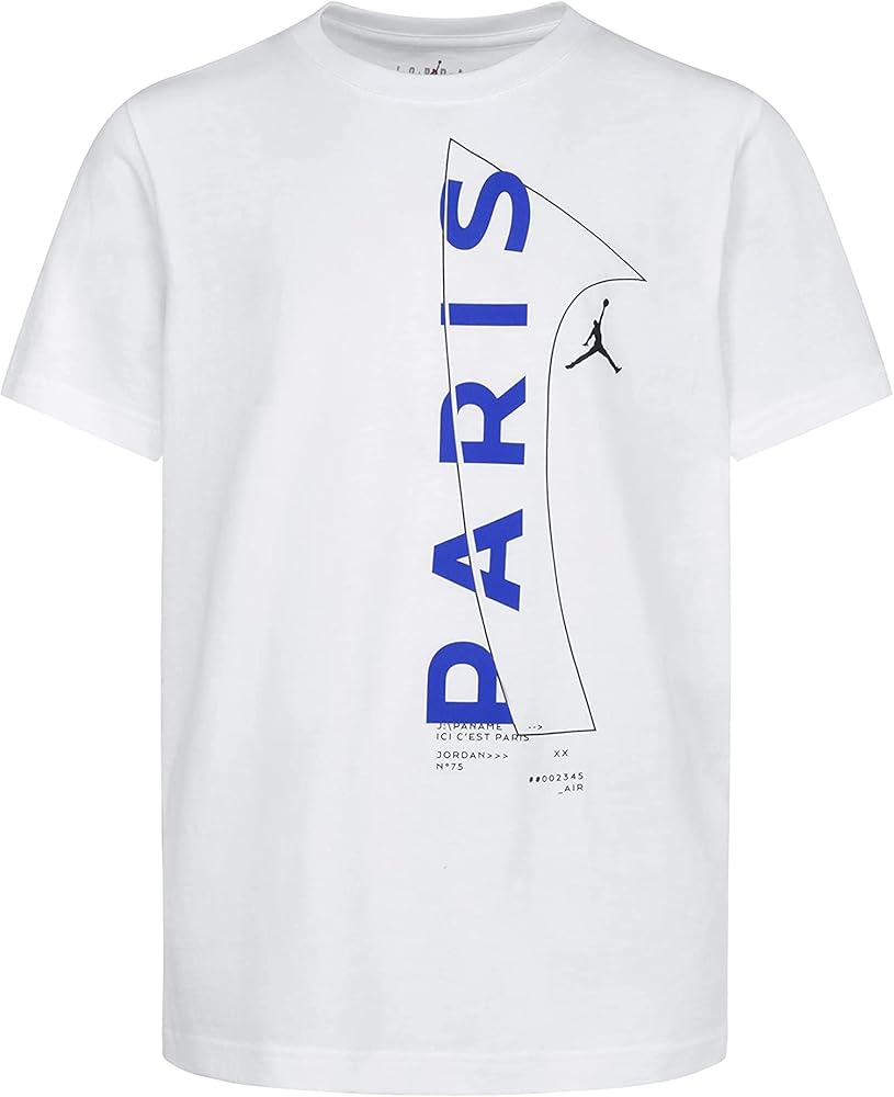 Jordan Boy's PSG Tee (Big Kids) White SM (8 Big Kid)