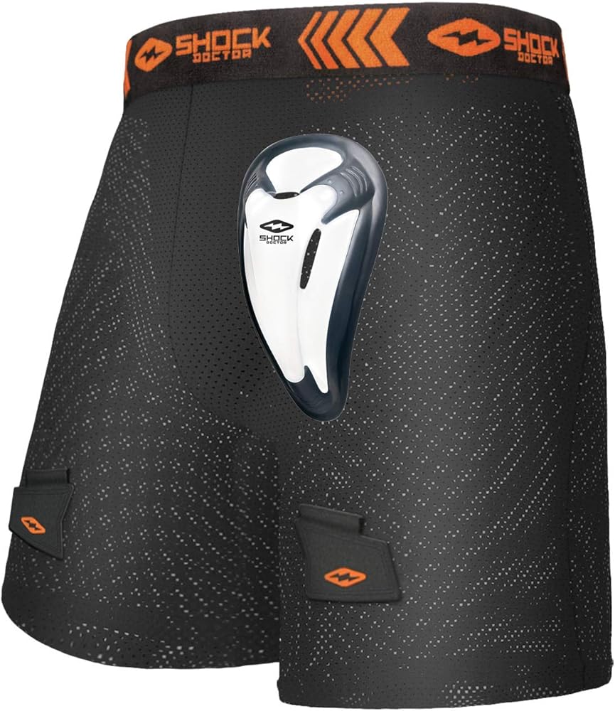 Shock Doctor Men’s Loose Hockey Shorts Supporter with BioFlex Cup Included, Adult, Youth, Boys Sizes