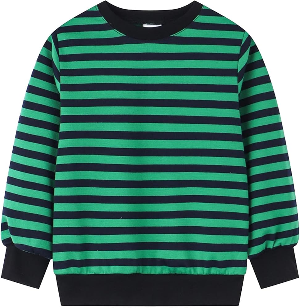 Toddler Kids Girls Boys Long Sleeve Basic T Shirt Casual Stripe Prints Sweatershirt Tees Shirt Tops Boys Tee