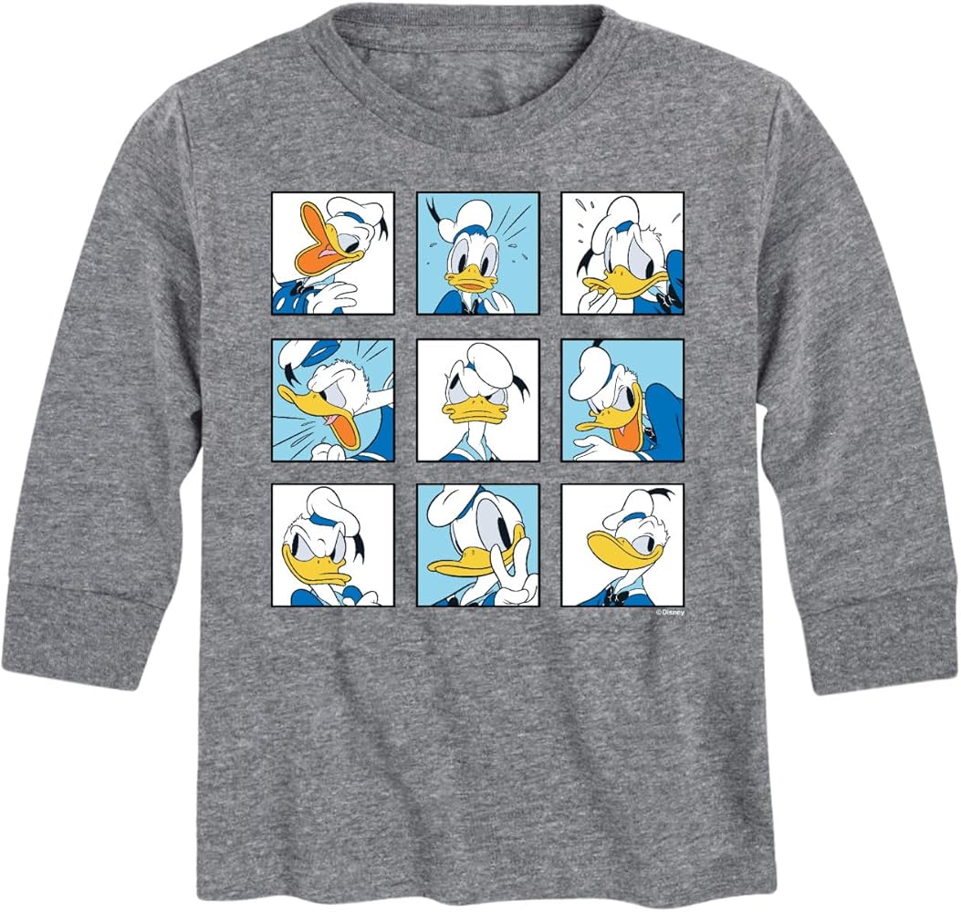 Disney Mickey & Friends - Donald Grid - Toddler and Youth Long Sleeve Graphic T-Shirt