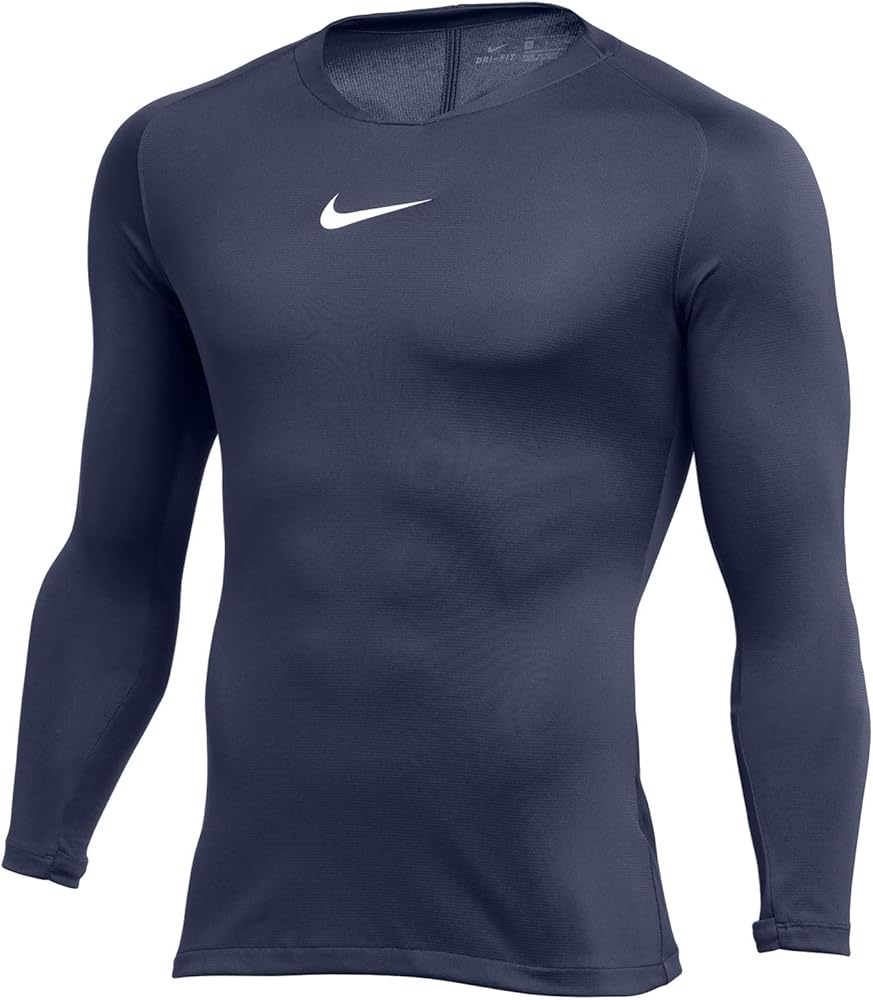 Nike Dri-FIT Park First Layer Youth Compression Long Sleeve Navy/White Size Medium