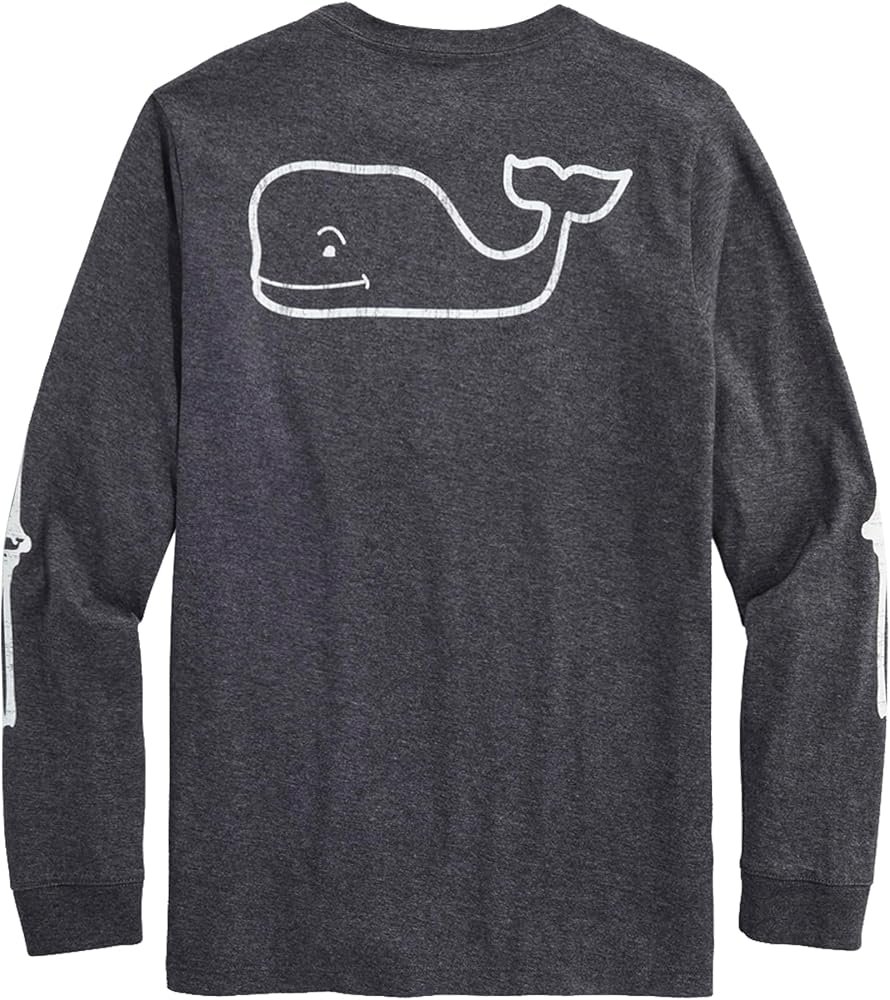 vineyard vines Boys' Skull and Bones Glow Long-Sleeve Pocket Tee