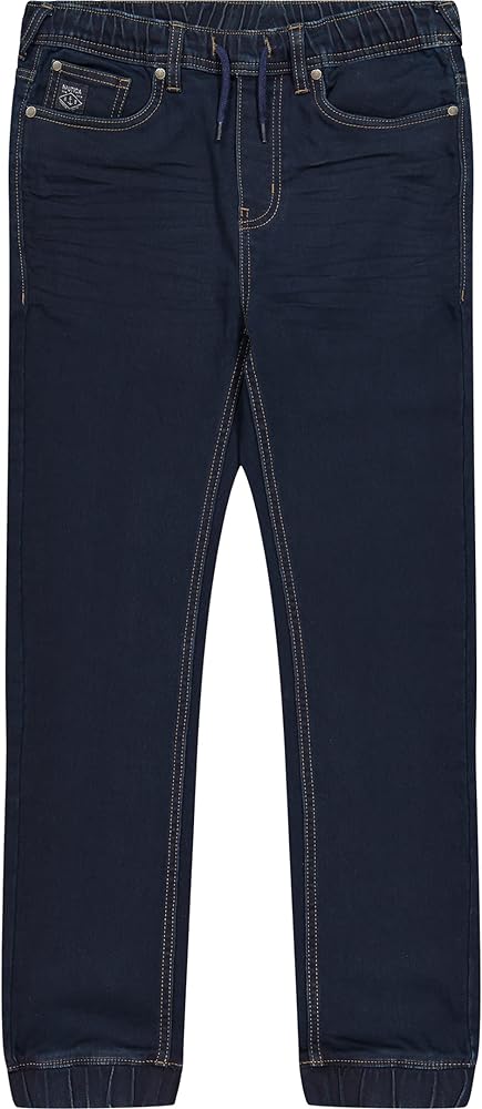 Nautica Boys' Pull-on Stretch Denim Jeans, 5-Pocket Style & Drawstring Closure