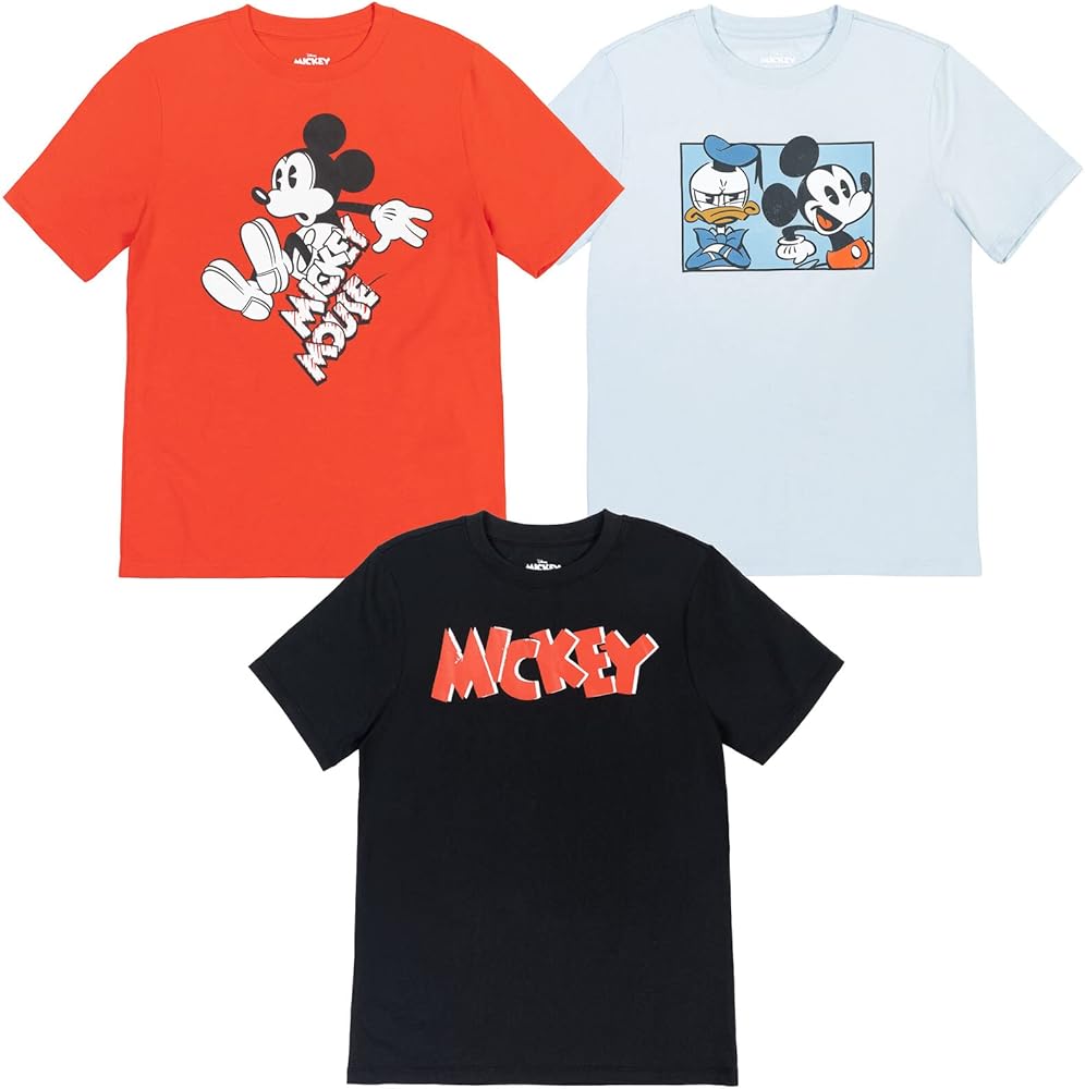 Disney Mickey Mouse Donald Duck 3 Pack T-Shirts Toddler to Big Kid