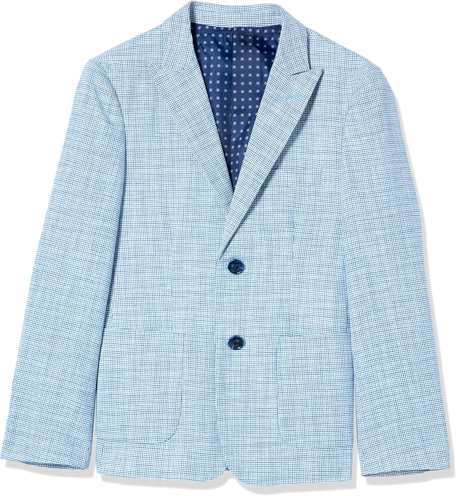 Isaac Mizrahi Slim Fit Boy's Mini Houndstooth Blazer