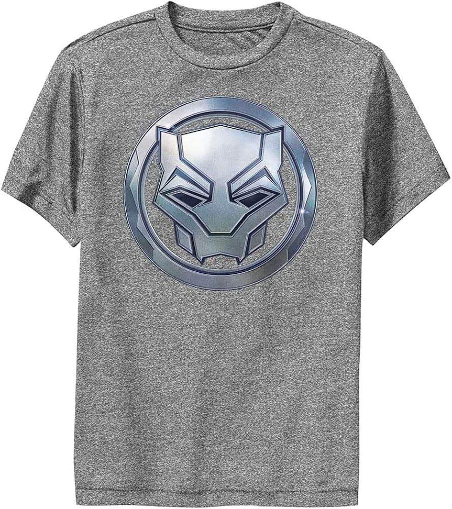 Marvel Boys' Black Panther Sigil Metal T-Shirt