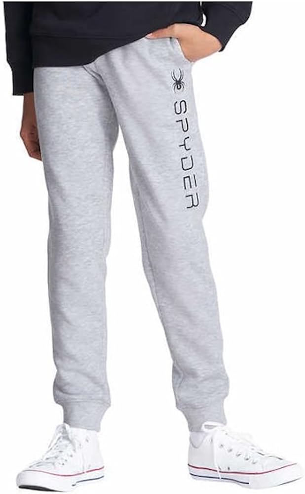 Spyder Youth Boys Fleece Jogger Pant (US, Alpha, X-Small, Regular, Heather Gray)