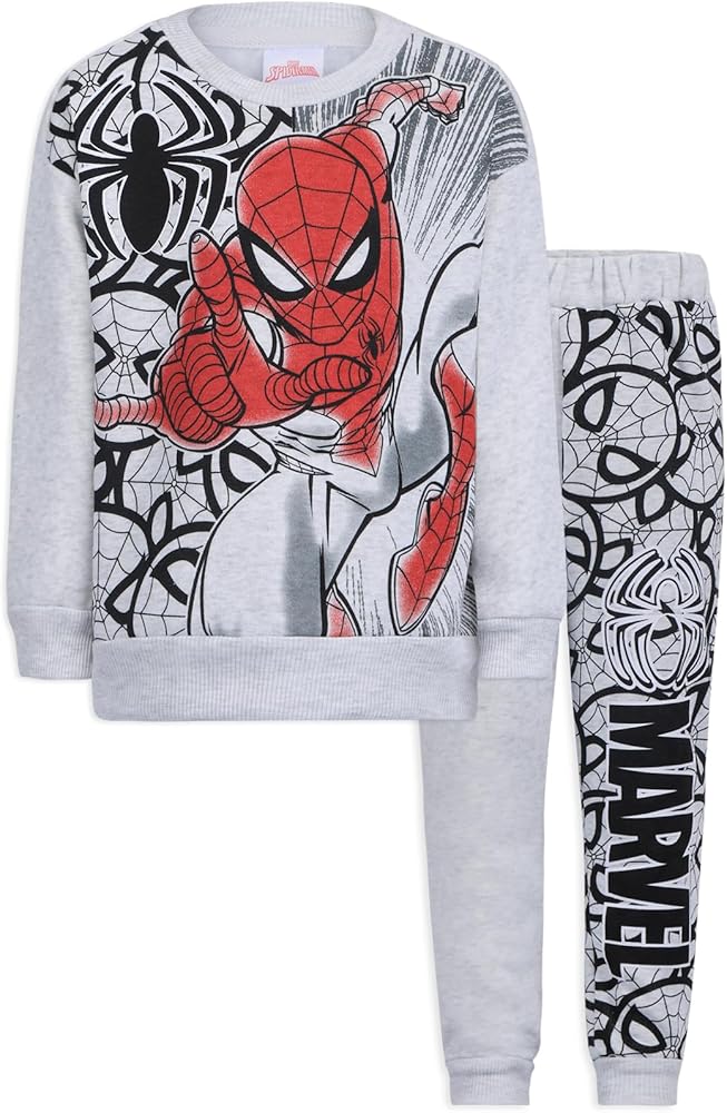 Marvel Spider-Man Boys Graphic Print 2 Piece Sweatshirt and Pants Set for Toddlers and Big Kids