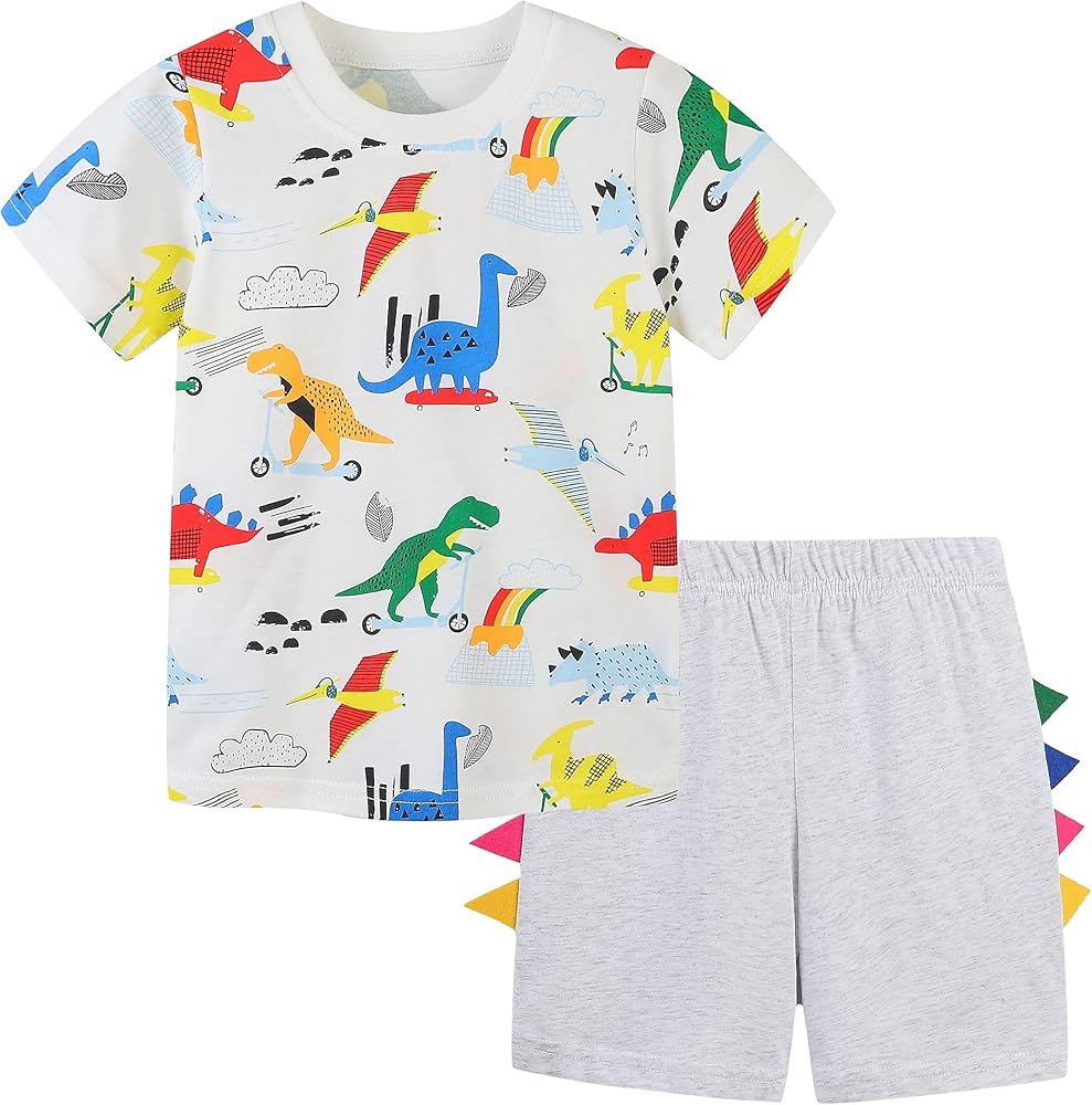 HOMAGIC2WE Toddler Boys Shorts Set Kids Summer Short Sleeve T Shirt And Shorts 2 Pieces Set