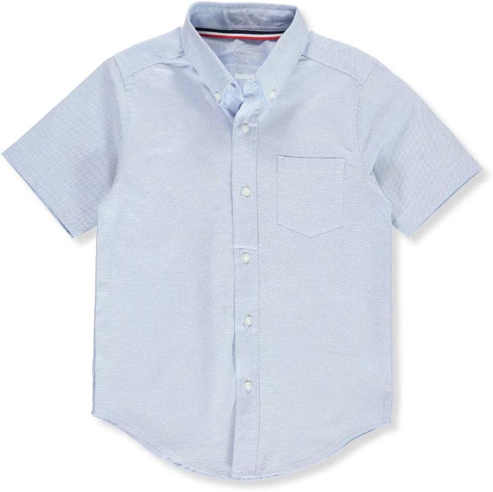 French Toast Boys' Short Sleeve Stretch Oxford Shirt