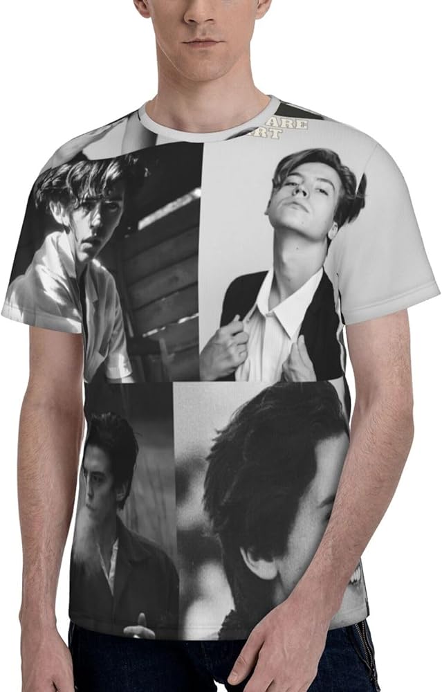 Cole Sprouse T Shirt Man's Summer Comfortable Fit Soft Short Sleeve Crew Neck Basic Tee Tops