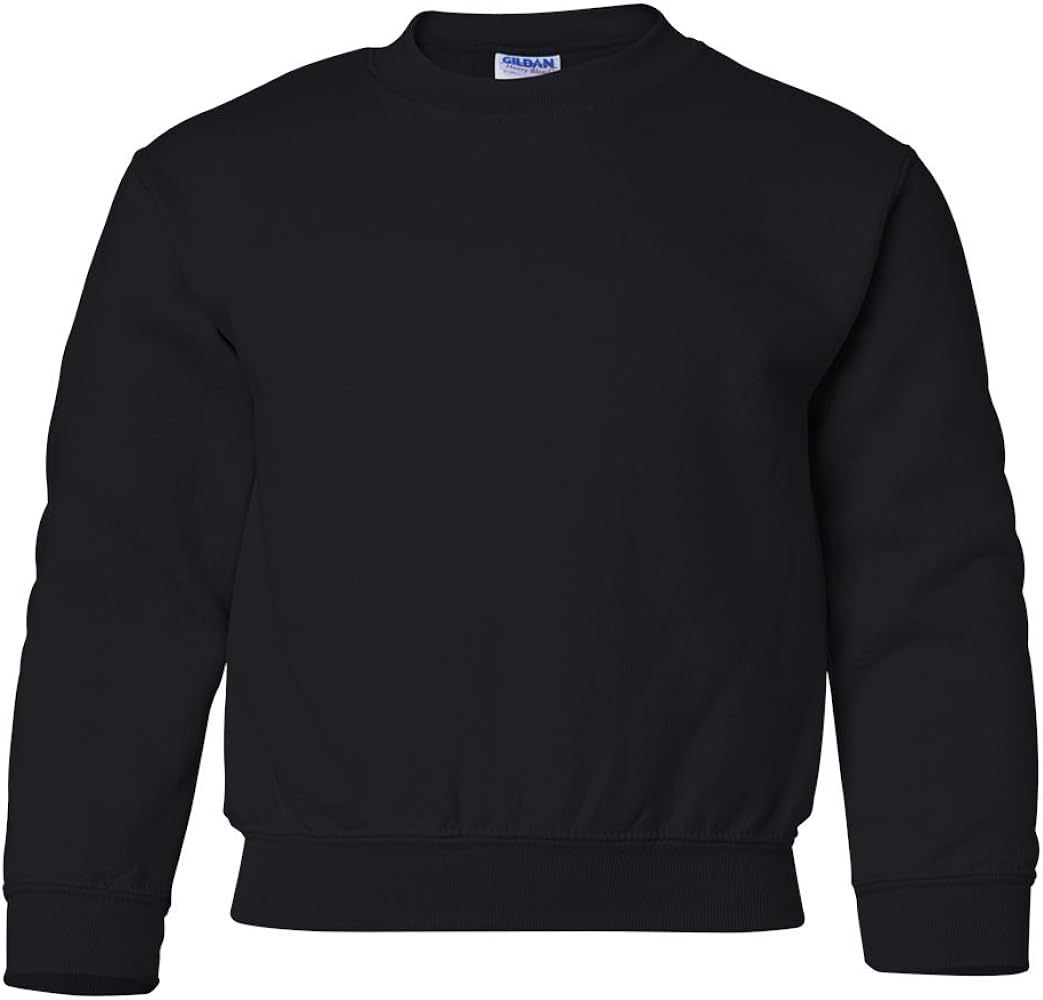 Gildan Big Boys Heavy Blend Crewneck Waistband Sweatshirt, Black, Large