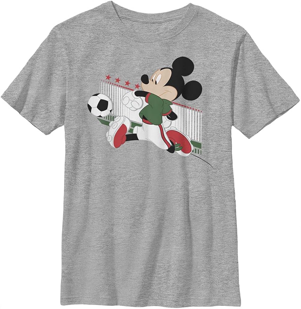 Disney Characters Mexico Kick Boy's Heather Crew Tee