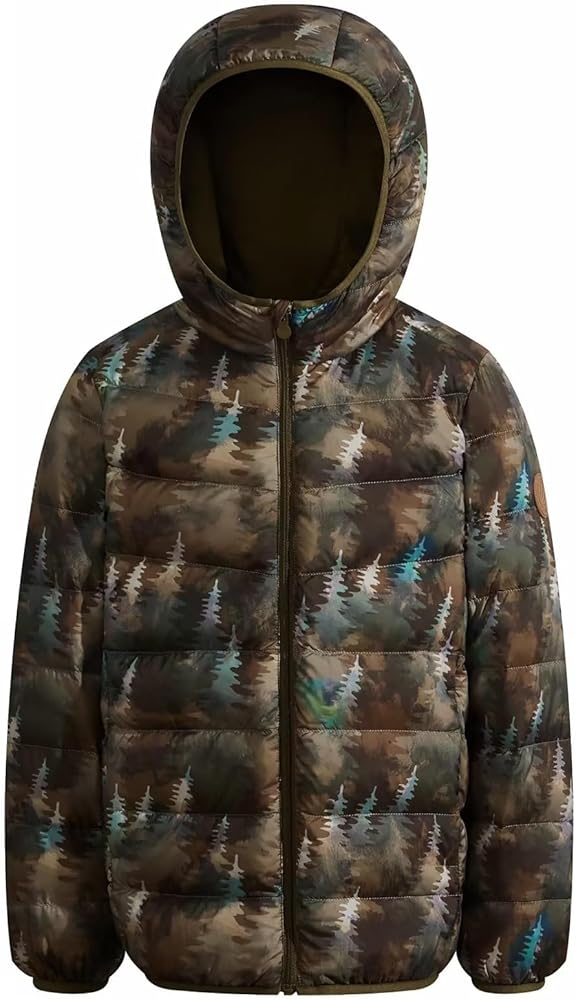 Kids' Down Jacket, Lightweight Resistant Spring Puffer Coat with Hood for Boys&Girls