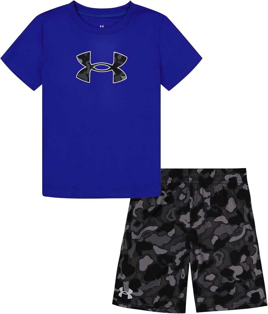 Under Armour boys Short Sleeve Tee and Short Set, Lightweight and Breathable